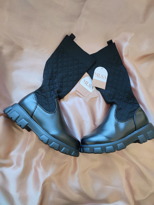 Stretch Calf High Boots